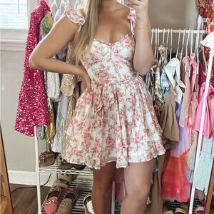 Altar'd State Pink Floral Mini Dress